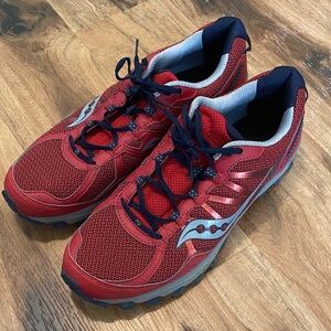 Saucony Red and Navy Trail Running Shoes